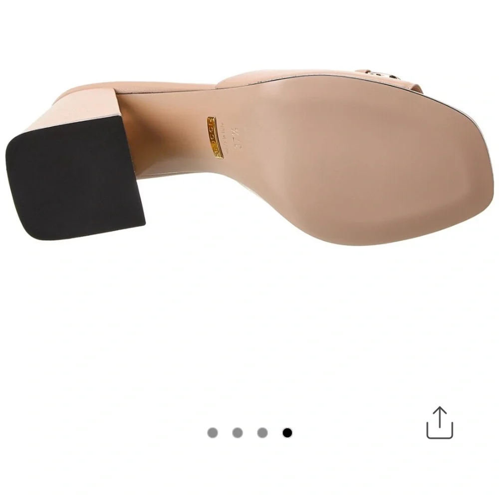 Gucci horsebit Women's 
Beige Leather Mules - Picture 6 of 16